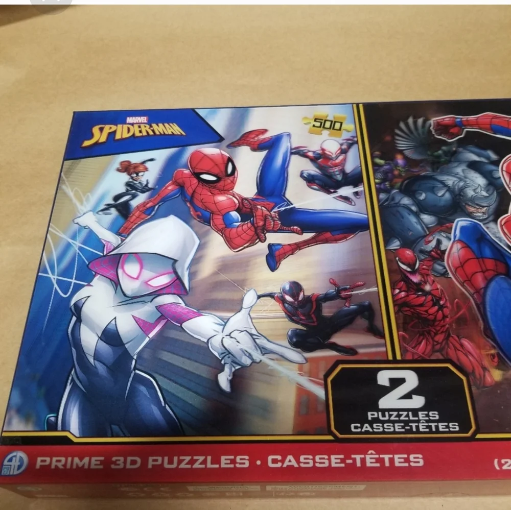 3D puzzle set 2 puzzles in one box 3b Spiderman